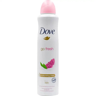 Dove Go Fresh Moisturising Cream 48H Pomegranate or lemon Scent Body Spray 250ML