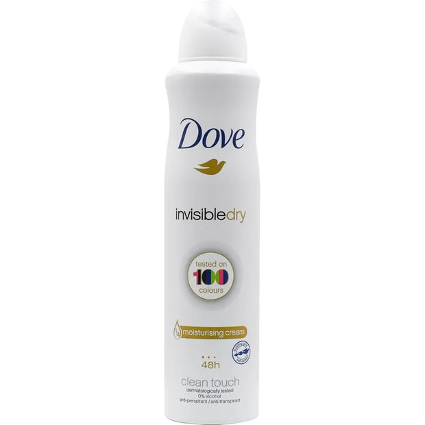 Dove InvisibleDry Moisturising Cream 48H Clean Touch Body Spray 250ML