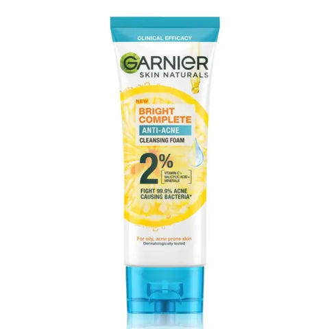 Garnier Bright Complete Anti Acne Cleansing Foam Face Wash 100ML