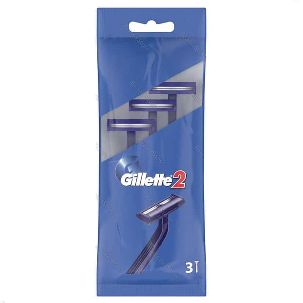 Gillette 2 Shaving Razor Pouch Of 3Razors