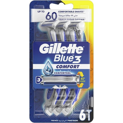 Gillette Shaving Blue3 Comfort Razor 6Up