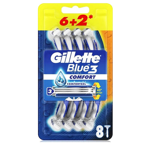 Gillette Shaving Blue3 Comfort Razor Bag 6 + 2