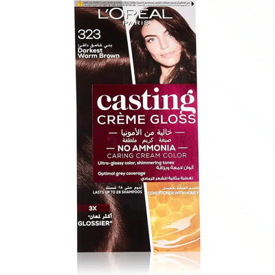 Loreal paris 323 Darkest Warm Brown Casting Creme Gloss No Ammonia