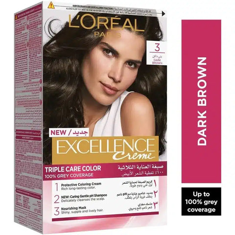 Loreal paris 3 Dark Brown Excellence Creme New