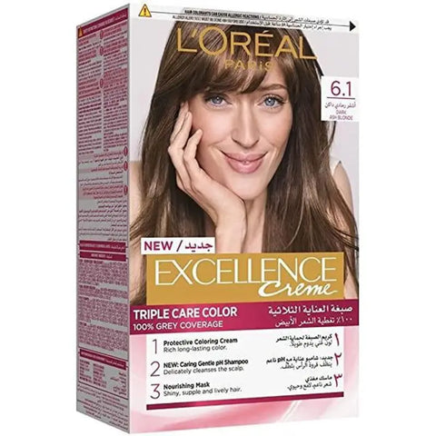 Loreal paris 6.1 Dark Ash Blond Excellence Creme New