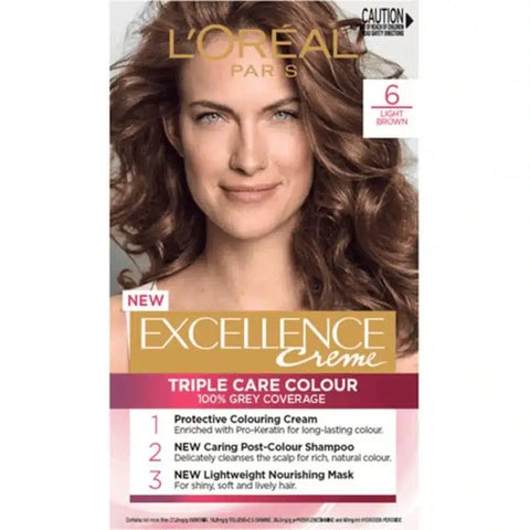 Loreal paris 6 Light Brown Excellence Creme New