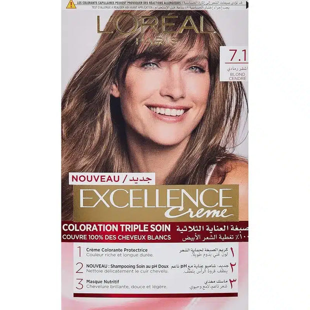 Loreal paris 7.1 Ash Blond Excellence Creme New