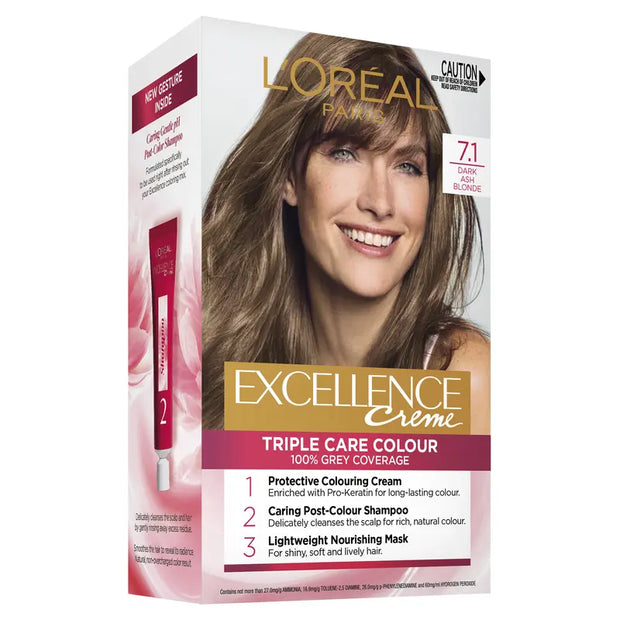 Loreal paris 7.1 Dark Ash Blond Excellence Creme New