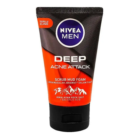 Nivea Men Deep Acne Attact Scrub Mild Foam Face Wash 100ML