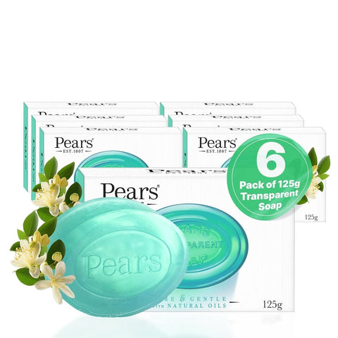 Pears Transparent Soap With LEMON FLOWER EXTRACT 125G Pack Of 6X