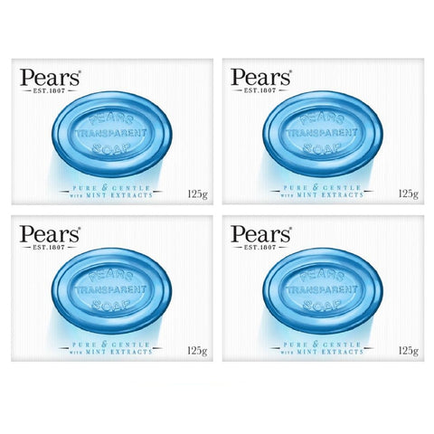 Pears Transparent Soap With WITH MINT EXTRACT 125G Pack of 4