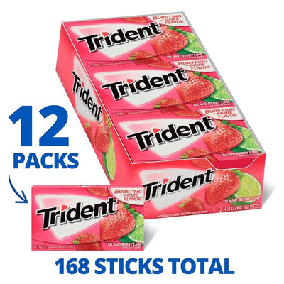 TRIDENT Bubble Gum Island Berry Lime 168 PIECES trident