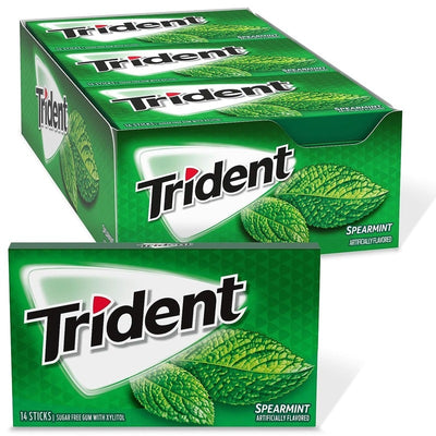 TRIDENT Bubble Gum SPEARMINT 168 PIECES trident