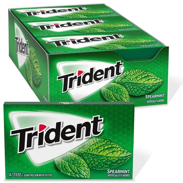 TRIDENT Bubble Gum SPEARMINT 168 PIECES trident