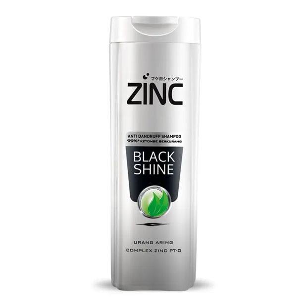 Zinc Anti Dandruff Shampoo Black Shine Urang Aring 340ML